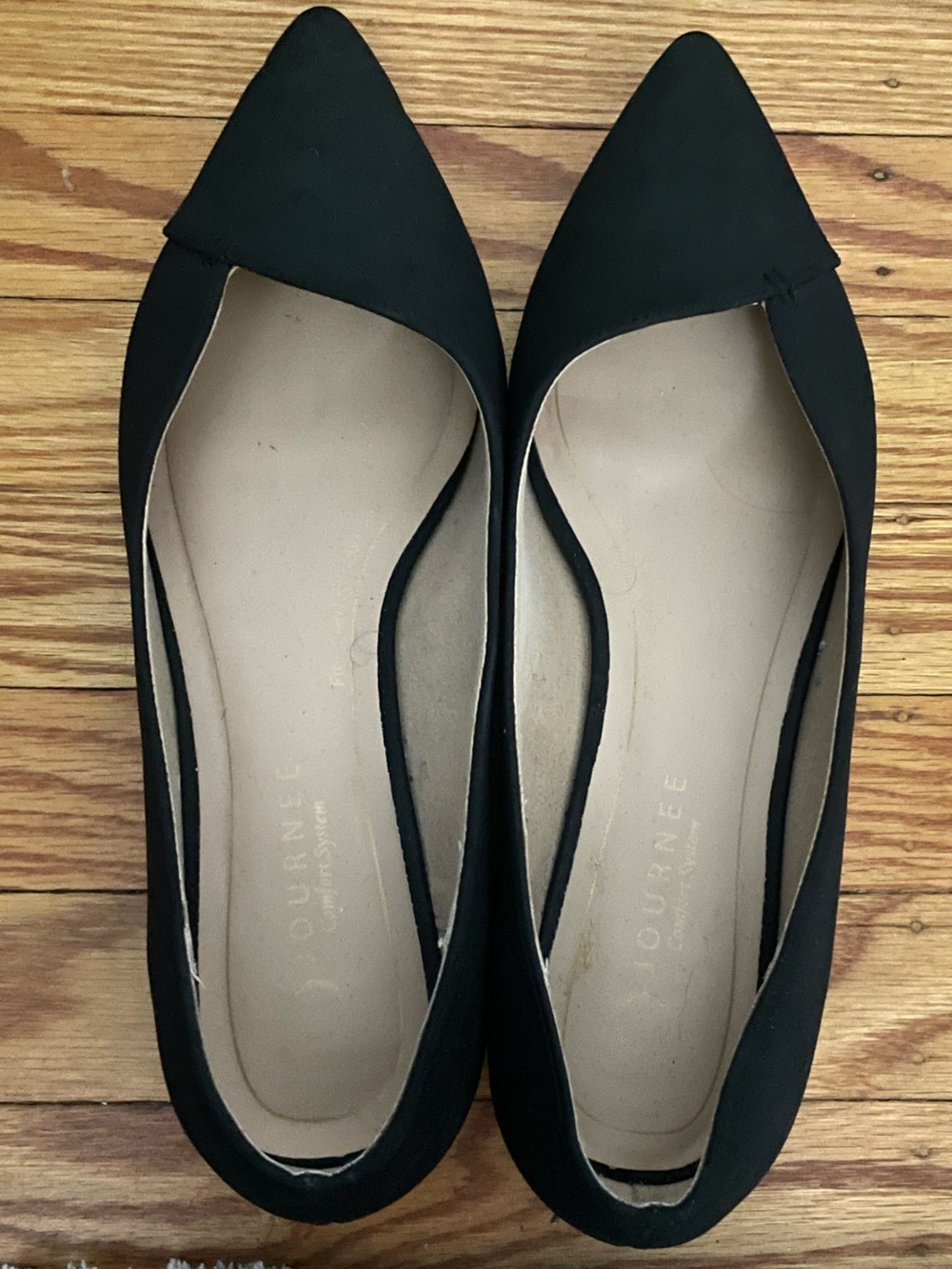 Journee Collection Carmen Black Pointed Toe Ballet Dress Flats Women’s Size 10